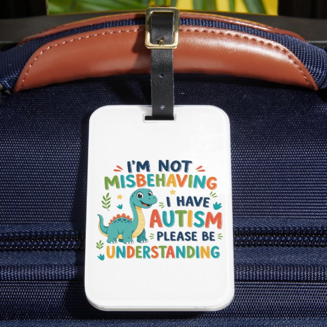 Etiqueta De Bagagem I'm not misbehaving I have autism (Frente Insitu 2)