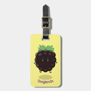 Etiqueta De Bagagem Imagem de desenho animado roxo de amora doce e fel