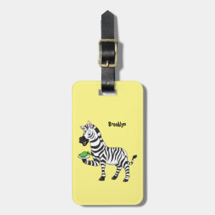 Etiqueta De Bagagem Imagem engraçada de desenho animado de zebra