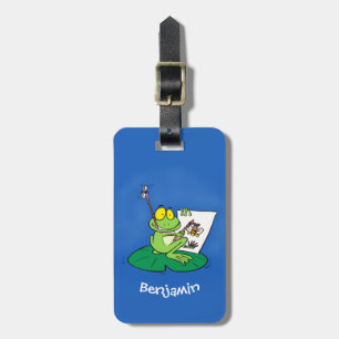 Etiqueta De Bagagem Imagem engraçada e engraçada do desenho do sapo ve