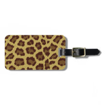 Etiqueta de Bagagem Impressa de Leopardo Castanho