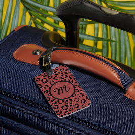 Etiqueta De Bagagem Impressão Animal Borgonha (Personalizado)