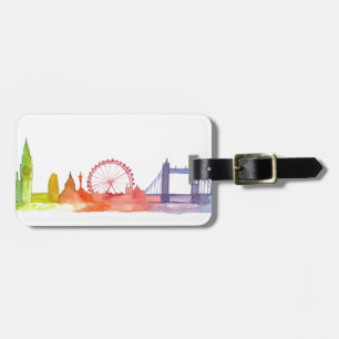 Etiqueta De Bagagem Impressão da arte abstracta da skyline de Londres