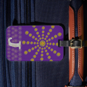 Etiqueta De Bagagem Impressão de Bolinhas de girassol Legal africano