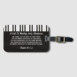 Etiqueta De Bagagem Impressão de Chaves de Piano Pretas e Brancas com