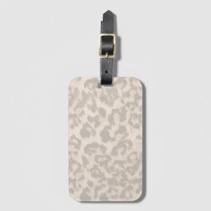 Etiqueta De Bagagem Impressão de leopardo bege.