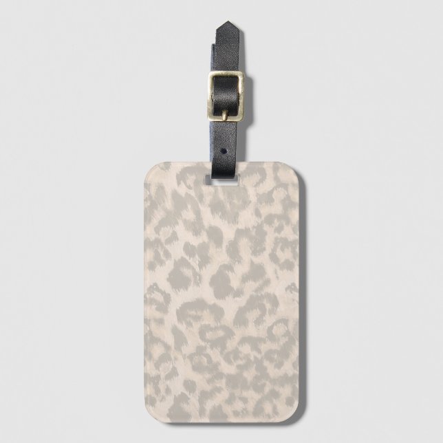 Etiqueta De Bagagem Impressão de leopardo bege. (Frente Vertical)