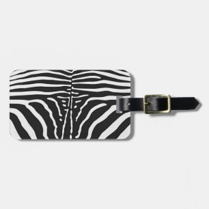 Etiqueta De Bagagem Impressão de pele Zebra Autêntica - faixa branca p