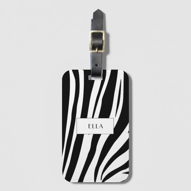 Etiqueta De Bagagem Impressão de zebra personalizável (Frente Vertical)