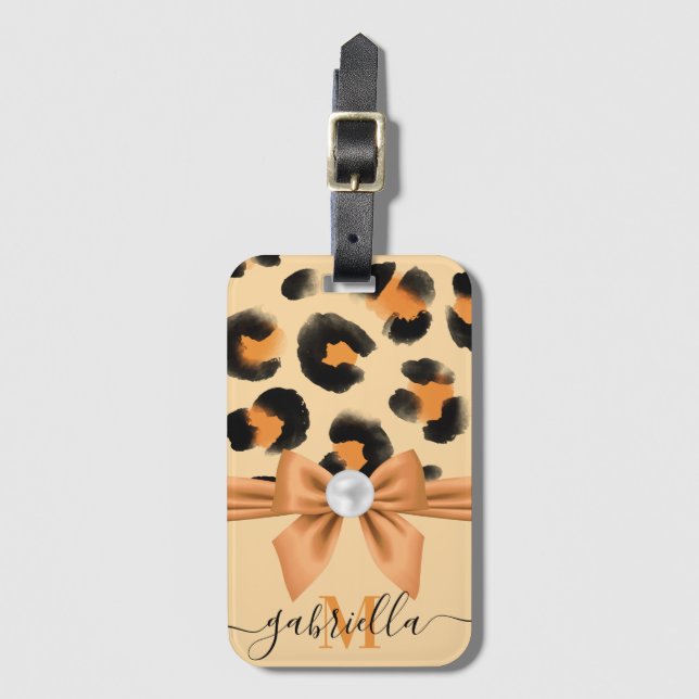 Etiqueta De Bagagem Impressão e Arco do Leopardo-Cujo (Frente Vertical)