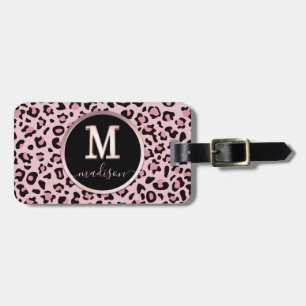 Etiqueta De Bagagem Impressão Leopardo Rosa