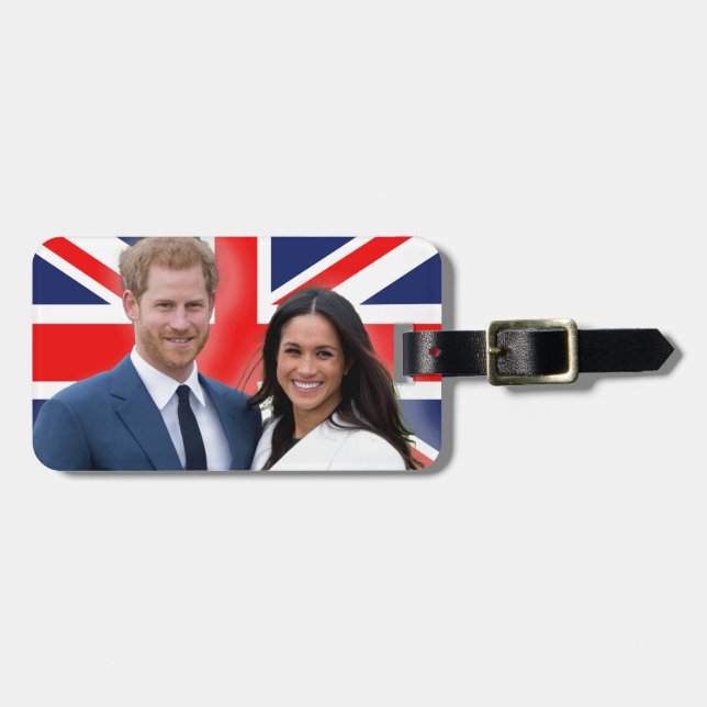 Etiqueta De Bagagem Impressionante! Prince Harry e Meghan Markle (Frente Horizontal)