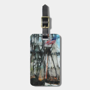 Etiqueta De Bagagem Impressionismo velho do abstrato do porto de