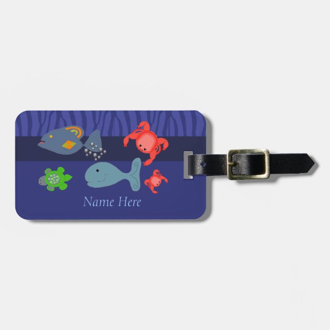 Etiqueta De Bagagem Incríveis Criaturas Marinhas (Frente Horizontal)