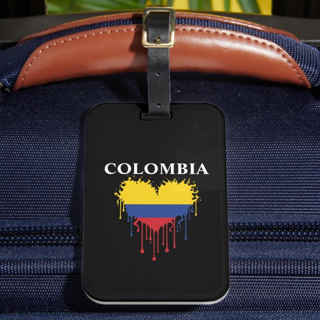 Etiqueta De Bagagem Incrível bandeira cardíaca na Colômbia (Frente Insitu 2)