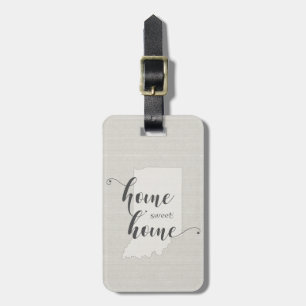 Etiqueta De Bagagem Indiana - Home Sweet Home Burlap look