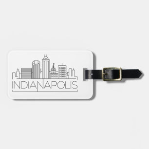 Etiqueta De Bagagem Indianapolis, Indiana Skyline Luartigo