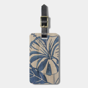 Etiqueta De Bagagem Indigo Hibiscus