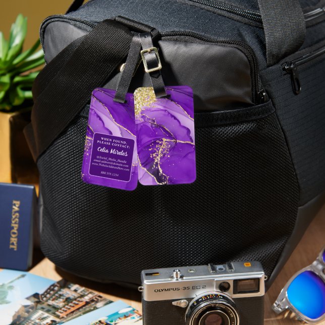 Etiqueta De Bagagem Informações Personalizadas Personalizadas de Tinta (Frente e verso)