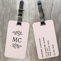 Iniciais de Monograma Personalizadas Botânico Blus