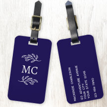 Iniciais de Monograma Personalizadas Folha Botânic