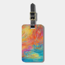 Etiqueta De Bagagem Iniciais de pintura de artistas Abstrato modernos 