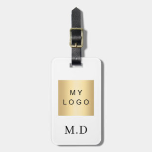 Etiqueta De Bagagem Iniciais do logotipo da empresa comercial cor da m