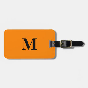 Etiqueta De Bagagem Iniciais do Monograma Nome Personalizado Laranja P
