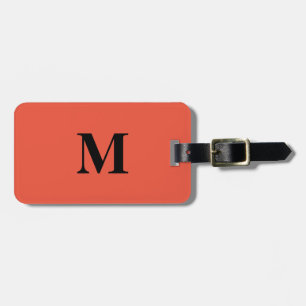 Etiqueta De Bagagem Iniciais do Monograma Nome Personalizado Laranja R