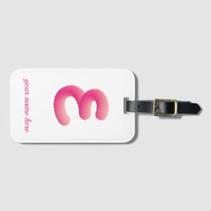 Etiqueta De Bagagem inicial personalizada com monograma rosado e pelad