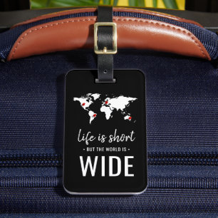 Etiqueta De Bagagem Inspirador A vida é curta Citação de viagem