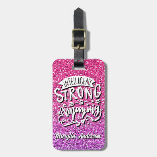 ETIQUETA DE BAGAGEM INTELIGENTE E FORTE GLITTER PERSONALIZADO