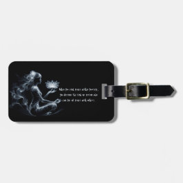 Etiqueta De Bagagem Ioga Instrutor Lotus Meditação Pose Brilhante