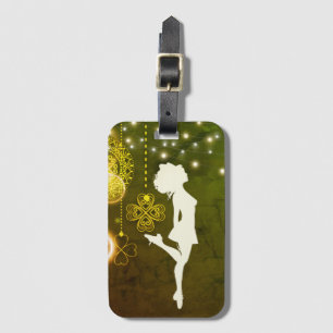 Etiqueta De Bagagem Irish Dance Celtic Clovers and Lights