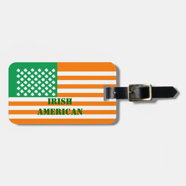 Etiqueta De Bagagem Irlandês Americano (Frente Horizontal)