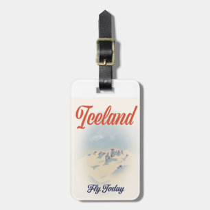 Etiqueta De Bagagem Islândia "Voar Hoje" viagens vintage Giant Co