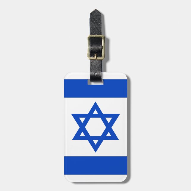 Etiqueta De Bagagem Israel bandeira azul Estrela de David (Frente Vertical)