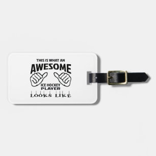 Etiqueta De Bagagem Isto é que jogador de hóquei em gelo