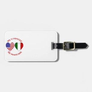 Etiqueta De Bagagem Itália Bandeira EUA Corações País Patrimônio