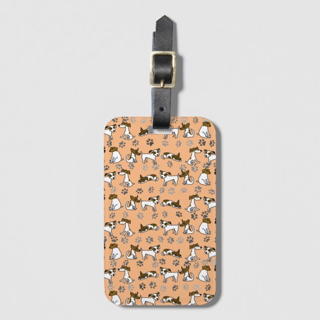 Etiqueta de Bagagem Jack Russell (Frente Vertical)