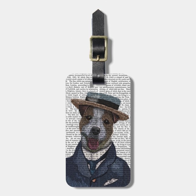 Etiqueta De Bagagem Jack Russell no Bater 2 (Frente Vertical)