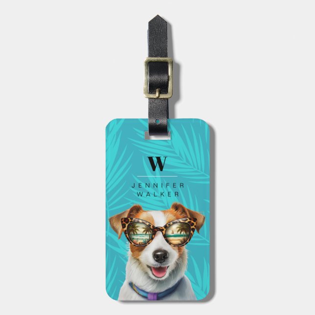 Etiqueta De Bagagem Jack Russell Terrier Slogag (Frente Vertical)