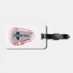 Etiqueta De Bagagem Jackson Falls Illinois Rock Escalbing Carabiner