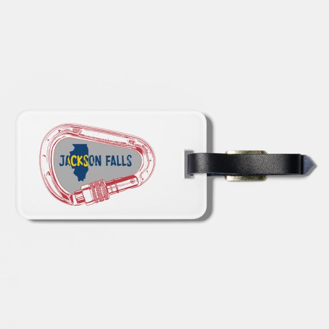 Etiqueta De Bagagem Jackson Falls Illinois Rock Escalbing Carabiner (Traseira Horizontal)
