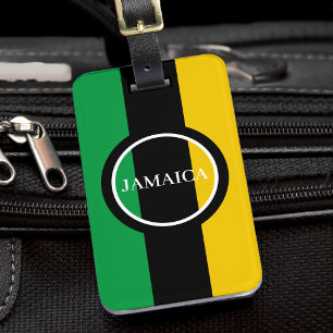 Etiqueta De Bagagem Jamaica Colors Green Black Jamaican Dourado