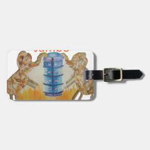 Etiqueta De Bagagem Jambo Jumbo African Kids Elephants Art Impressão