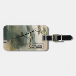 Etiqueta De Bagagem Japandi Mystic Peaks