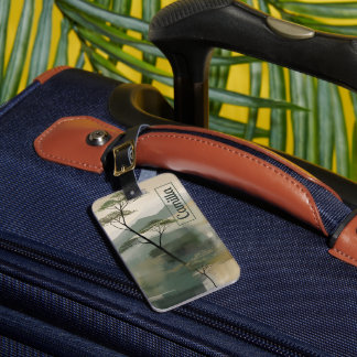 Etiqueta De Bagagem Japandi Mystic Peaks