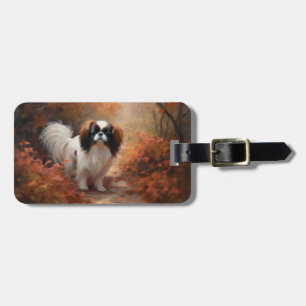 Etiqueta De Bagagem Japanese Chin no Outono Folhas Caem Inspiram