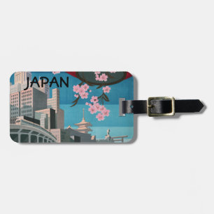 Etiqueta De Bagagem Japão Tóquio Vintage Cartaz de Viagem Japonês